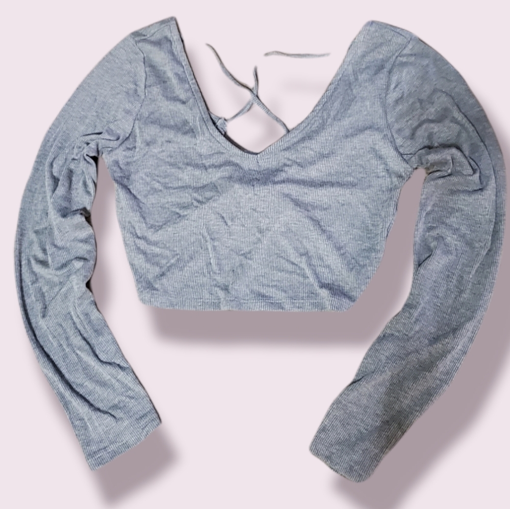 Derek Heart Long Sleeve Crop Top